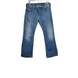 Diesel Men's Medium Zathan Blue Bootcut Jeans